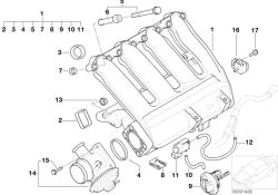 Original BMW Intake manifold with flap control  (11617800577)