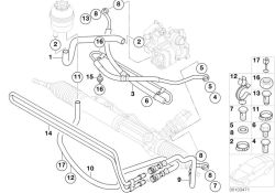 32416774212 Pressure hose assy Steering Lubrication system BMW 3er E90 32416766961 E46 >103471<, Tubo de presion