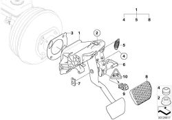 BMW original Mecanismo de pedales completo 6er F06 (35006769221) (35006769221)