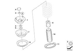 Amortisseur suppl. avant d`origine BMW L=90mm (31303411973)