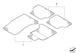 51470429147 Kit floor mats rubber rear Retrofitting  conversion  accessories Interior Contents BMW 6er F06 51470392501 E64 E64N >135781<, Juego alfombrilla de goma trasera