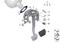 Complete pedal assembly 