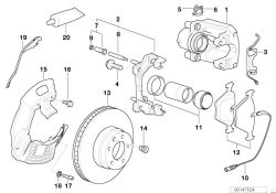 Original BMW repair set brake caliper  (34111163647)