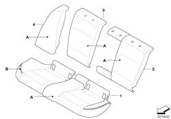 Cover backrest, leather, rear left Individual