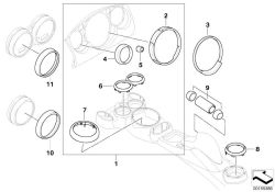 Chrome ring, steering column instruments 