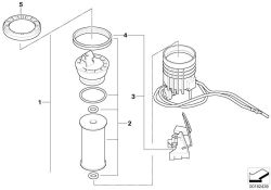 BMW original Juego de reparac.,filtro de combustibleMini Countryman R60 50L (11252754870) (11252754870)