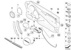 Door handle inner right, Number 03 in the illustration