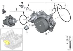 Pompe liquide refroidissement mécanique d`origine BMW  (11537843738)