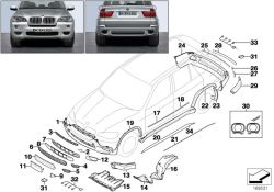 61128039827 Wiring set PDC front Retrofitting  conversion  accessories Exterior contents BMW X5 E70 E70 >169531<, Juego de cables PDC delantero