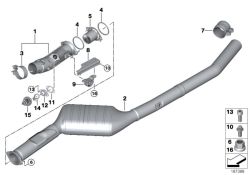 BMW original Tubo delantero  (18307808016)