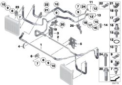 Original BMW oil cooling pipe inlet  (17227589507)