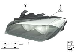 Feuilles couverture projecteur halogène d`origine BMW RHD (63122162487)