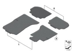 All-weather floor mat, rear Schwarz