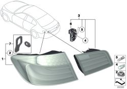 Feu arrière couvercle de coffre gauche d`origine BMW  (63217306163)