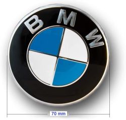 Plaquette BMW gaufré + f. autocollante d`origine BMW D=70mm (36136758569)