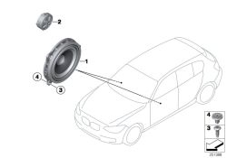 Altavoz tonos medios StereoBMW 2er  F22 36748016 (65138715685) (65138715685)