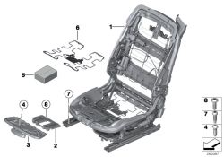 Original BMW Mounting hardware kit for seat frame  (52107314275)