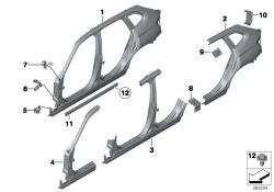 Original BMW Verstärkungsblech D-Säule rechts  (41217275611)