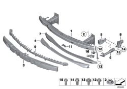 51117228524 Carrier bumper front Vehicle trim Bumper front BMW 3er F30 E93N >289665<, Portador parachoques delantero