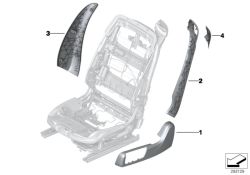 BMW original Moldura asiento exterior izquierdo 6er G32 AMAROBRAUN (52107982281) (52107982281)