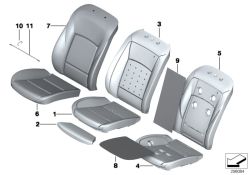 BMW original Tapizado confort asiento cuero climatiz. 7er F04 NADF VEN.BEIGE (52107324673) (52107324673)
