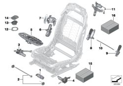 Drive, backrest width adjustment, left 2 pin