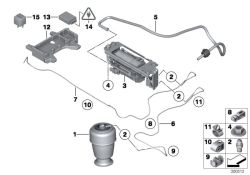 37146799602 Bracket control unit Rear Axle Self levelling suspension BMW 5er F07 37146792443 F07 >300512<, Soporte mecanismo de mando
