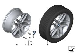 Jante alliage polie brillant d`origine BMW 7,5Jx18  ET:49 (36116858733)