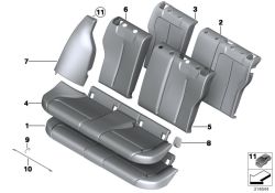 Seat cover cloth anthrazit/grau