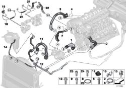 BMW original Cable termostato retorno calefacción 3er F30 (17127548229) (17127548229)