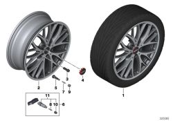 Disk wheel, light-alloy, gloss black 7Jx18 ET:54