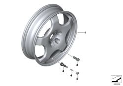 Original BMW Emergency wheel, light alloy 5BX19      ET:4 (36116775450)