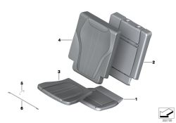 Foam rubber pad, seat, rear 