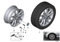 Original BMW Disc wheel, light alloy, Reflexsilber 7Jx16     ET:40 (36316796202)