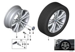 Original BMW Disk wheel, light alloy, in Orbitgrey 7,5Jx18   ET:45 (36116796210)