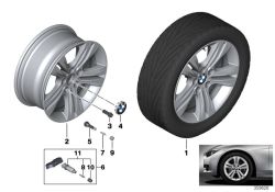 Original BMW Disc wheel, light alloy, reflex-silber 7,5Jx17   ET:37 (36116796239)