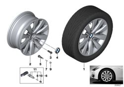 Original BMW Disc wheel, light alloy, reflex-silber 7,5Jx17   ET:37 (36116796240)