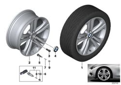 Original BMW Disc wheel, light alloy, Reflexsilber 8Jx19     ET:36 (36116796256)