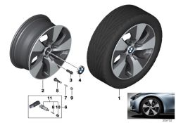 Jante AL polie brillant côté droit d`origine BMW 8Jx18     ET:34 (36316850941)