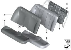 Foam rubber pad, backrest, rear 
