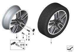 Disc wheel, light alloy, polished, black, Number 02 in the illustration