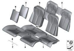 foam pad, backrest, rear center 
