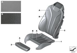 Leather cover sport backrest left, Number 03 in the illustration