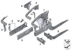 Original BMW Support bracket w/o VIN wheelhousing f r  (41007284104)