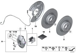 Original BMW repair set brake caliper  (34216857153)