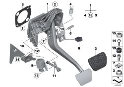 BMW original Mecanismo de pedales completo  (35006856422)