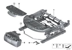 Seat mech. assembly, Sport seat, left 