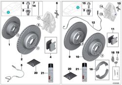 Kit rép. garnitures de freins s. amiante d`origine BMW  (34116865460)