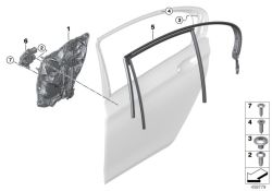 Drive for window lifter, back 