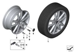 Original BMW Disc wheel, light alloy, Brightsilver 8Jx18     ET:57 (36116856049)
